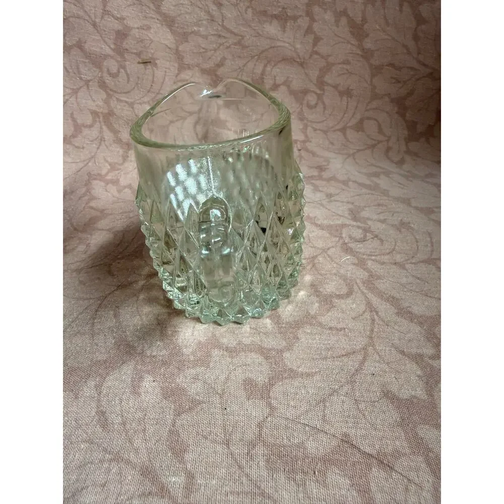 Vintage Diamond Point Replacement Glass Cream Pitcher 3